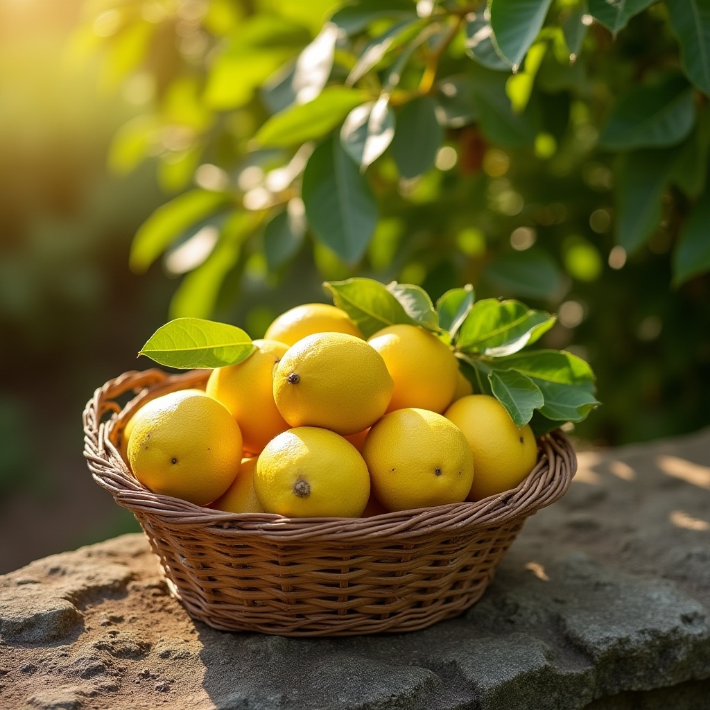 A basket full of lemons